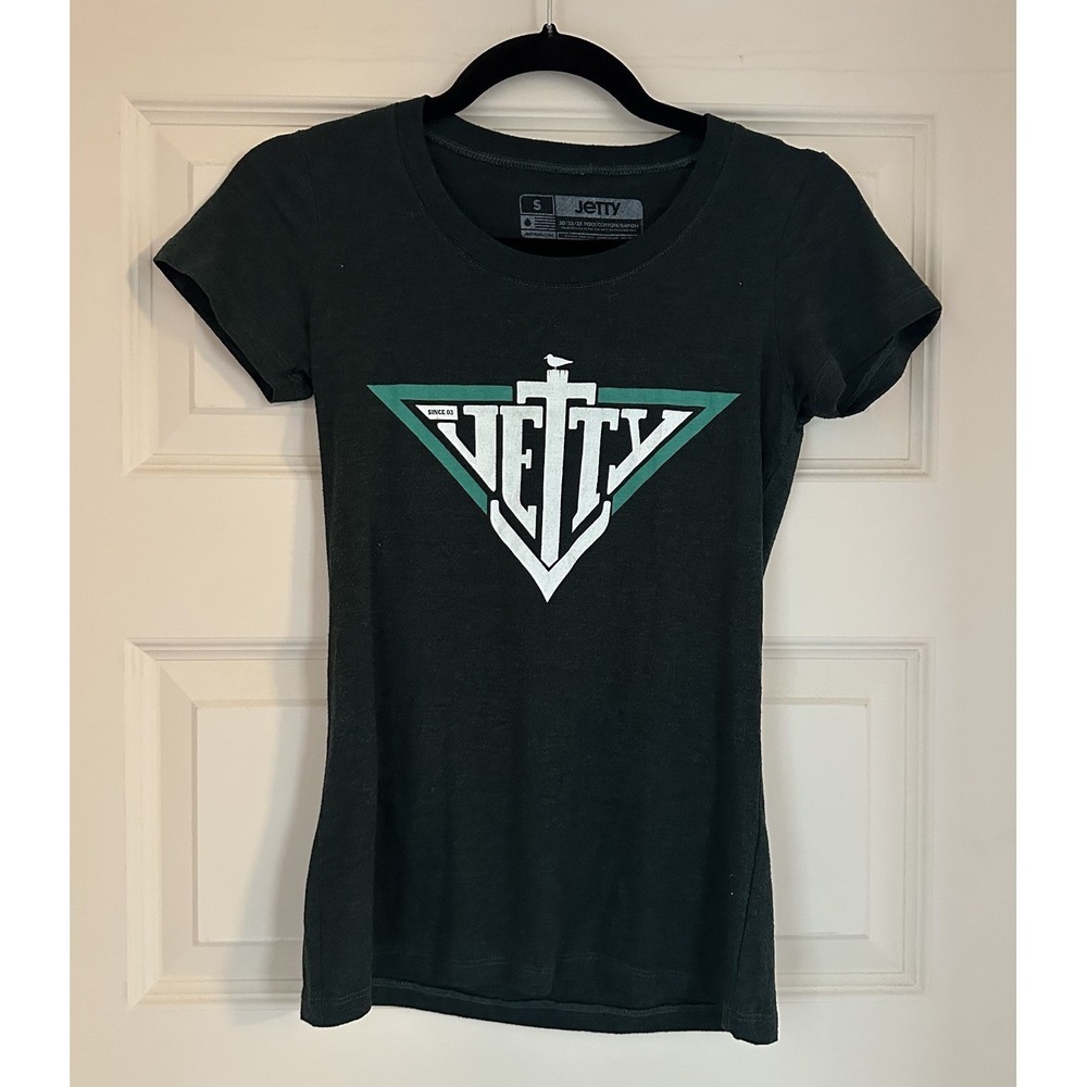 Jetty T-Shirt Women's Size Small Short Sleeve Dark Green Blended Fabric